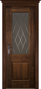 Недавно просмотренные - Дверь Ока массив дуба цельные ламели Классик №5 античный орех, стекло каленое с узором