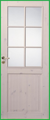 Дверь финская с четвертью Jeld-WenTraditon 52 под стекло, массив сосны, белый лак