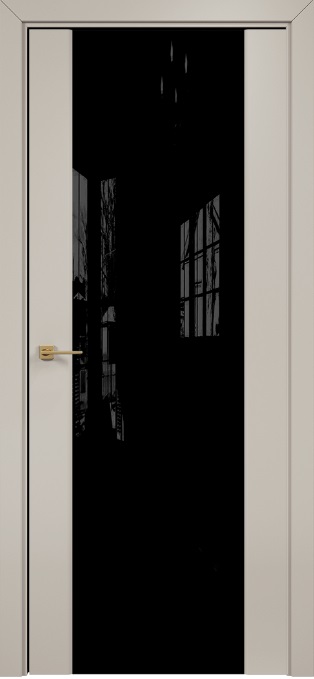 Двери в интерьере - Дверь Оникс Престиж эмаль латте, триплекс черный