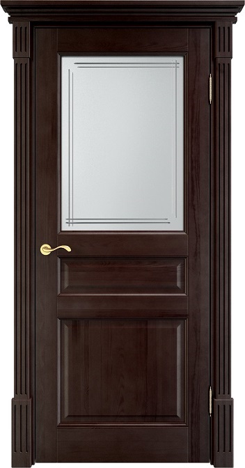 Двери в интерьере - Дверь Итальянская Легенда массив сосны 5ш венге, стекло 5-4