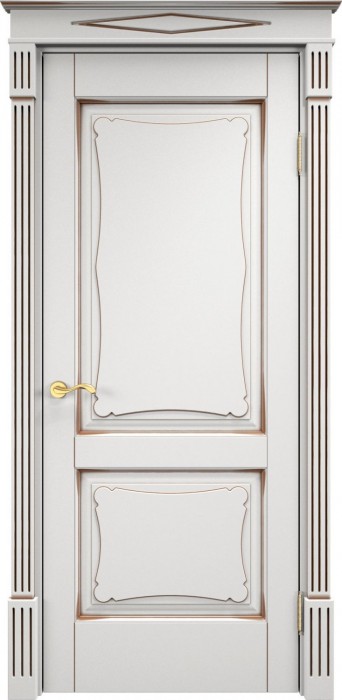Дверь Итальянская Легенда массив ольхи ОЛ6.2 белый грунт с патиной орех, глухая. Фото №3