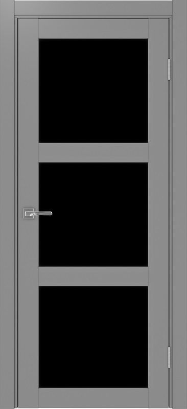 Двери в интерьере - Дверь Эко 530.222 серый, lacobel черный