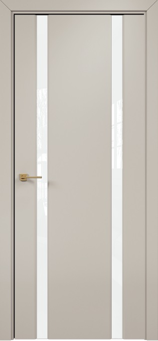 Двери в интерьере - Дверь Оникс Престиж 2 эмаль латте, триплекс белый