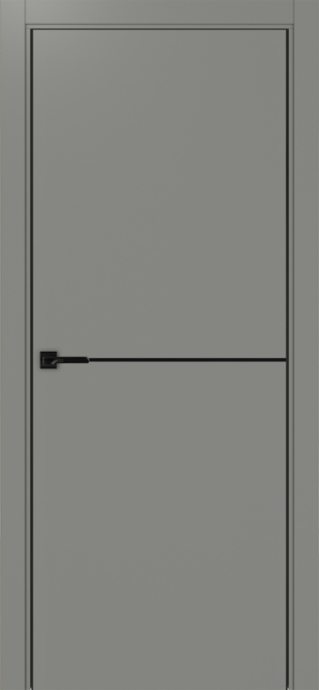 Двери в интерьере - Дверь Эко 202 серый молдинг SB, кромка AL черная SB с 4-х сторон, глухая