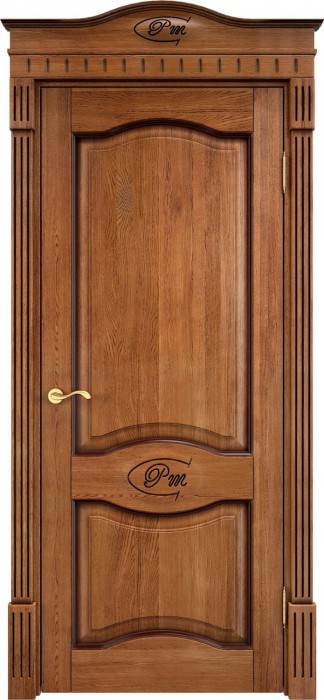 Двери в интерьере - Дверь Итальянская Легенда массив дуба Д3 орех 10% с патиной, глухая