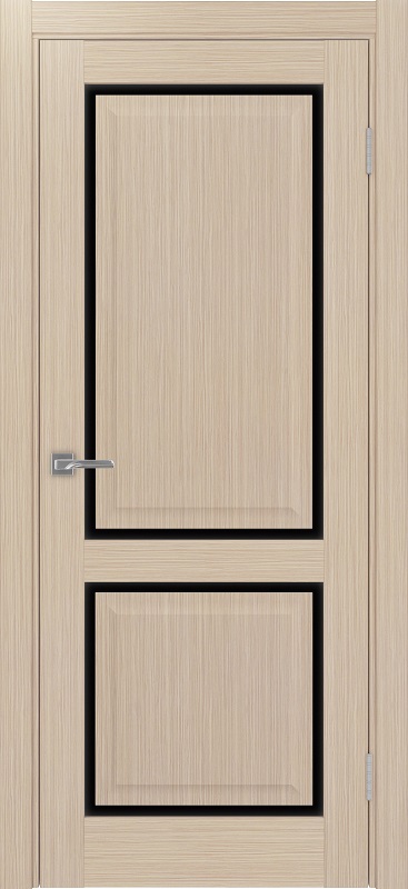 Двери в интерьере - Дверь Эко 602С.2121 ОФ4 дуб беленый, lacobel черный