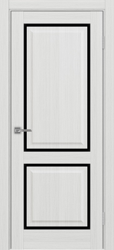 Двери в интерьере - Дверь Эко 602С.2121 ОФ4 ясень серебристый, lacobel черный