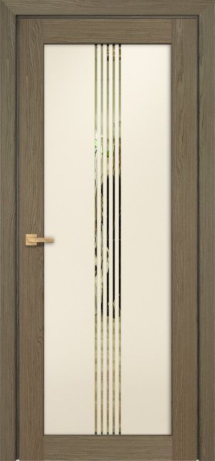 Двери в интерьере - Дверь Оникс Контур дуб кофейный/эмаль слоновая кость по МДФ, глухая