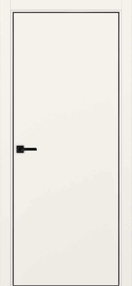 Двери в интерьере - Дверь Эко 201 бежевый, кромка AL черная SB с 4-х сторон, глухая