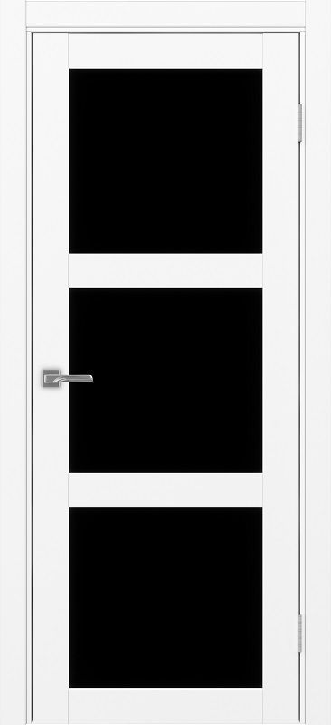 Двери в интерьере - Дверь Эко 530.222 белый снежный, lacobel черный