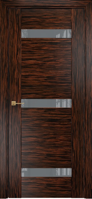 Двери в интерьере - Дверь Оникс Парма 3 эбен, глухая лакобель RAL 7040