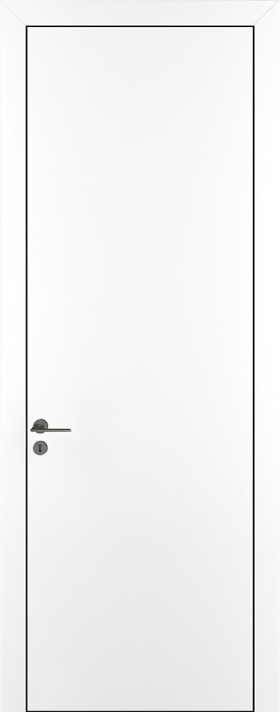 Двери в интерьере - Дверь Z K7 полипропилен белый, ALU кромка черная, глухая