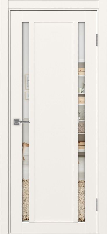 Двери в интерьере - Дверь Эко 522.212 АПП бежевый молдинг SC, стеклопакет зеркало