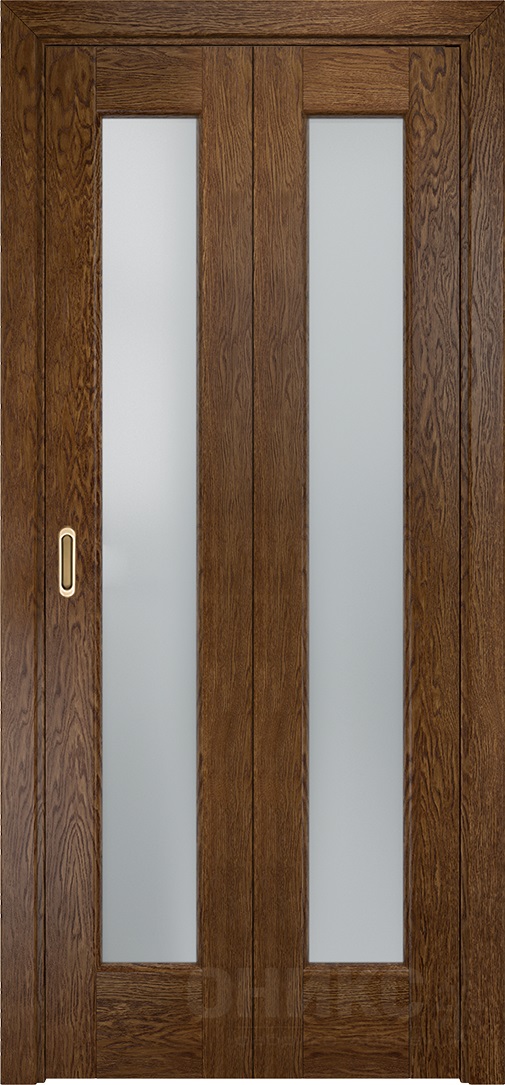 Двери в интерьере - Дверь-книжка Оникс Лагуна каштан, сатинат белый