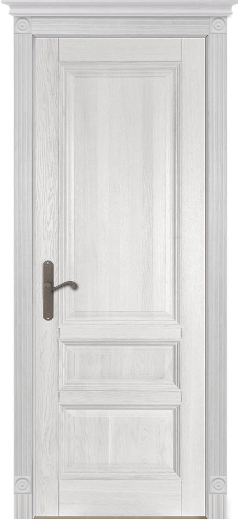 Двери в интерьере - Дверь Ока массив дуба DSW сращенные ламели Аристократ №1 эмаль белая, глухая