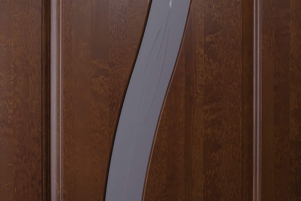 Дверь ОКА массив ольхи Соло античный орех, стекло графит с фрезеровкой. Фото №4