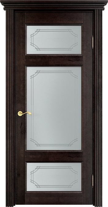 Двери в интерьере - Дверь Итальянская Легенда массив ольхи ОЛ55 венге, стекло 55-1