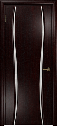 Дверь Арт Деко Лиана-2 венге, белый триплекс