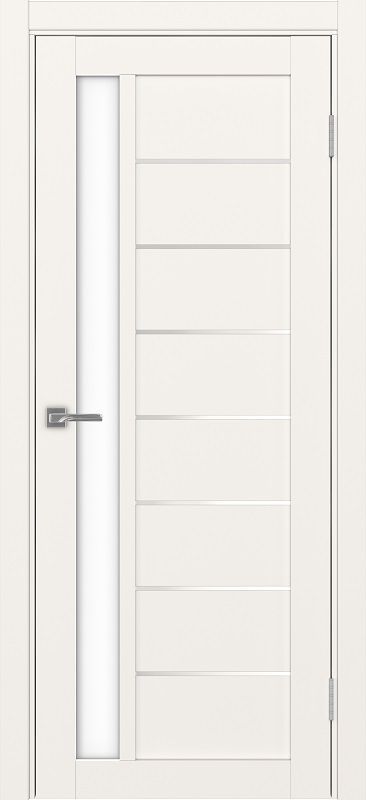 Двери в интерьере - Дверь Эко 554.21 АПП бежевый молдинг SC, lacobel белый