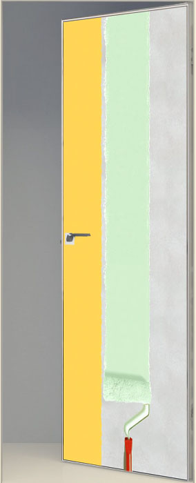 Двери в интерьере - Дверь скрытая  с отделкой эмаль по RAL ИУ2, 2,0 м, кромка AL, revers, 59 мм
