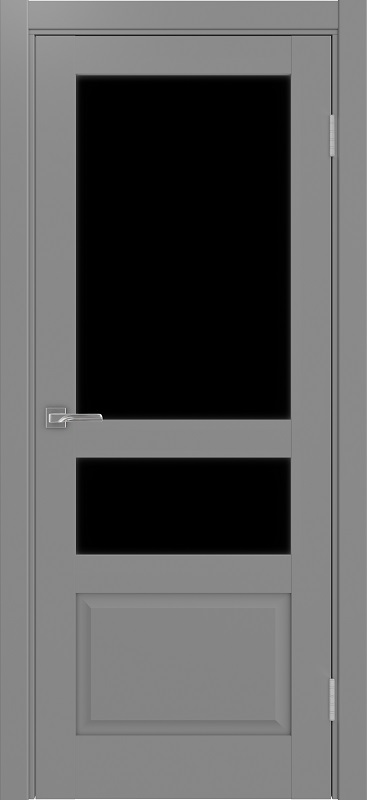 Двери в интерьере - Дверь Эко 631.221 ОФ3 серый, lacobel черный