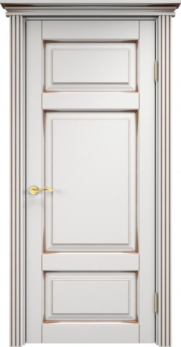 Дверь Итальянская Легенда массив ольхи ОЛ55 белый грунт с патиной орех, глухая. Фото №3
