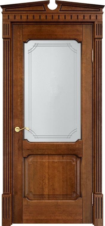 Двери в интерьере - Дверь Итальянская Легенда массив ольхи ОЛ7.2 коньяк с патиной, стекло 7-3