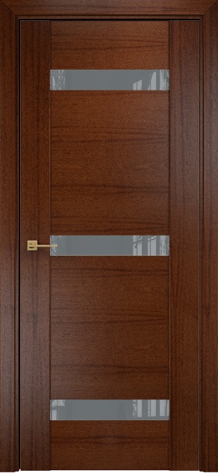 Двери в интерьере - Дверь Оникс Парма 3 красное дерево с черной патиной, глухая лакобель RAL 7040