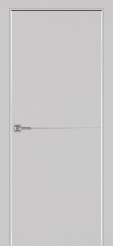 Двери в интерьере - Дверь Эко 202 пепельный молдинг SC, кромка AL хром SC с 2-х сторон, глухая