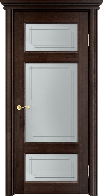 Двери в интерьере - Дверь Итальянская Легенда массив ольхи ОЛ55 орех 15%, стекло 55-4