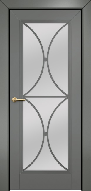 Двери в интерьере - Дверь Оникс Шанель 1 фрезерованная эмаль RAL 7005, сатинато с решеткой