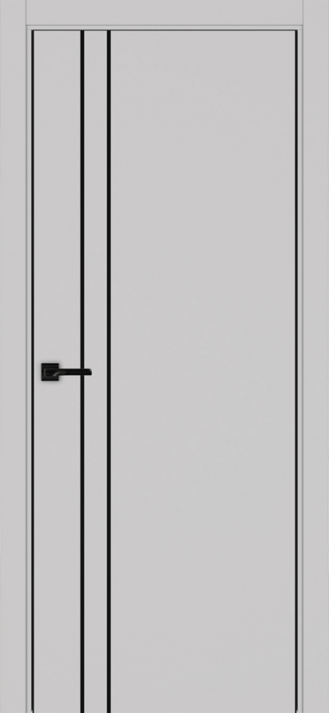 Двери в интерьере - Дверь Эко 205 пепельный молдинг SB, кромка AL черная SB с 2-х сторон, глухая