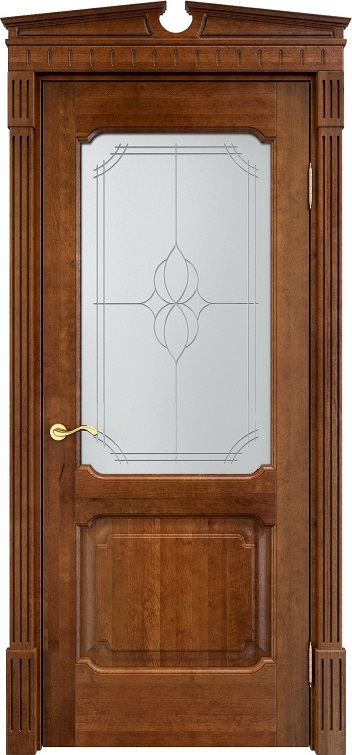 Двери в интерьере - Дверь Итальянская Легенда массив ольхи ОЛ7.2 коньяк, стекло 7-1