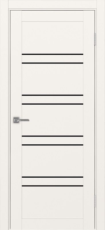 Двери в интерьере - Дверь Эко 560.12 бежевый, lacobel черный