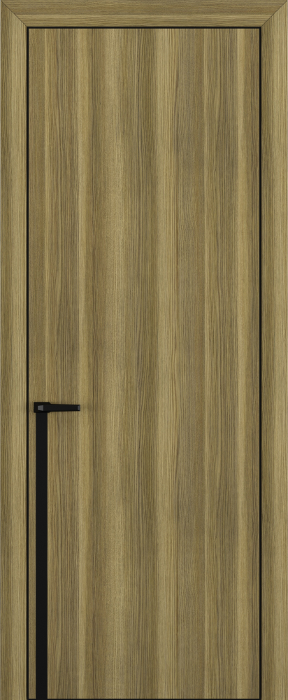 Двери в интерьере - Дверь Z K21 toppan дуб серый, ALU кромка черная, молдинг черный, глухая