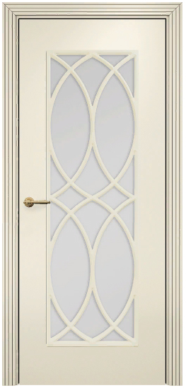 Двери в интерьере - Дверь Оникс Турин фрезерованная эмаль слоновая кость, сатинато с решеткой №7