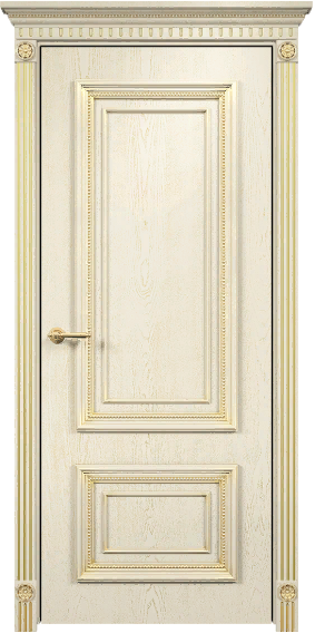 Дверь Оникс Мадрид эмаль слоновая кость с золотой патиной, глухая. Фото №4