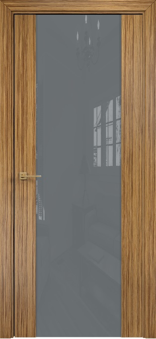 Двери в интерьере - Дверь Оникс Парма 1 зебрано, глухая лакобель RAL 7040