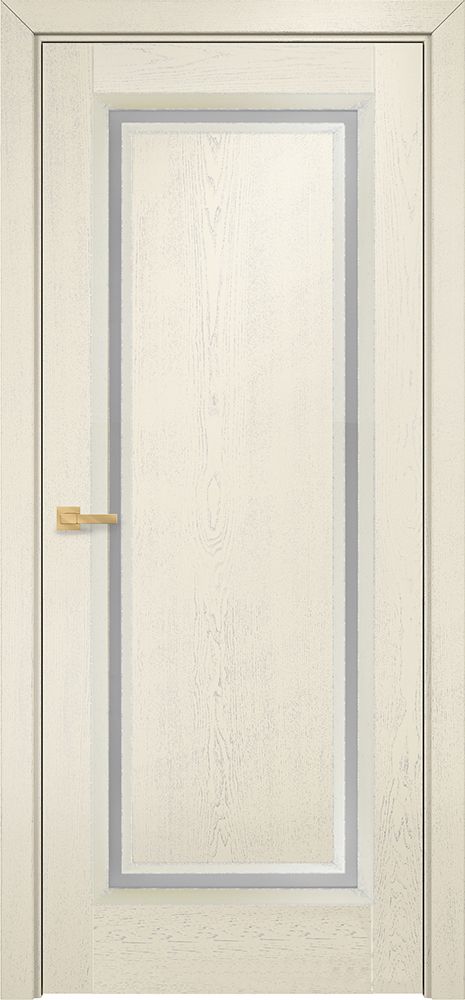 Двери в интерьере - Дверь Оникс Бристоль 1 эмаль слоновая кость патина серебро