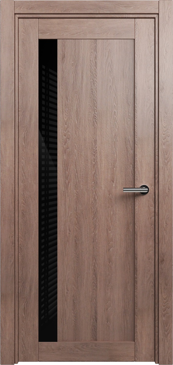Двери в интерьере - Дверь Статус ESTETICA 821 дуб капучино, стекло глосс черное