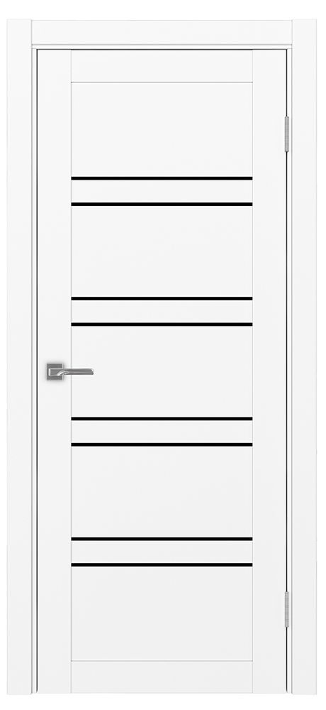 Двери в интерьере - Дверь Эко 560.12 белый снежный, lacobel черный