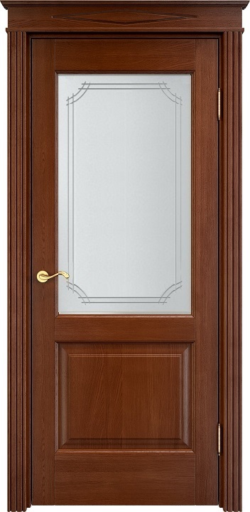 Двери в интерьере - Дверь Итальянская Легенда массив дуба Д13 коньяк, стекло 13-5