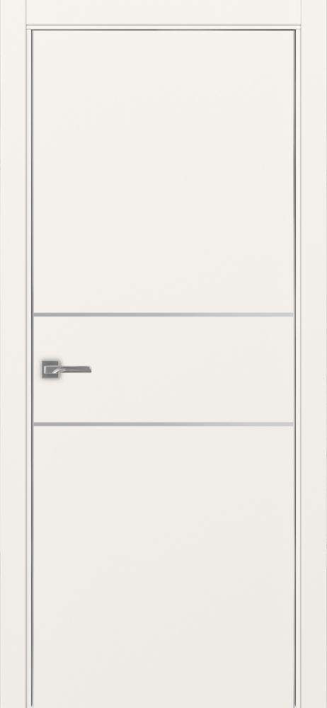Двери в интерьере - Дверь Эко 203 бежевый молдинг SC, кромка AL хром SC с 2-х сторон, глухая