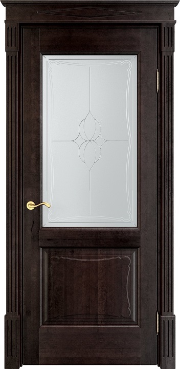 Дверь Итальянская Легенда массив ольхи ОЛ6.2 венге, стекло 6-5