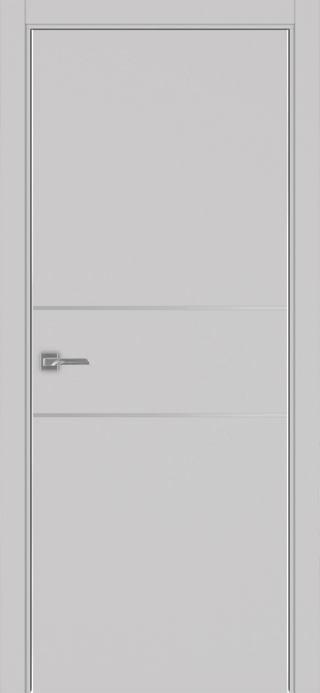 Двери в интерьере - Дверь Эко 203 пепельный молдинг SC, кромка AL хром SC с 2-х сторон, глухая
