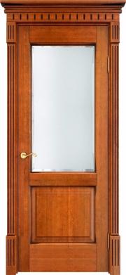 Двери в интерьере - Дверь Итальянская Легенда массив ольхи ОЛ13 медовый с патиной орех, стекло мателюкс