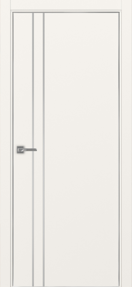 Двери в интерьере - Дверь Эко 205 бежевый молдинг SC, кромка AL хром SC с 4-х сторон, глухая