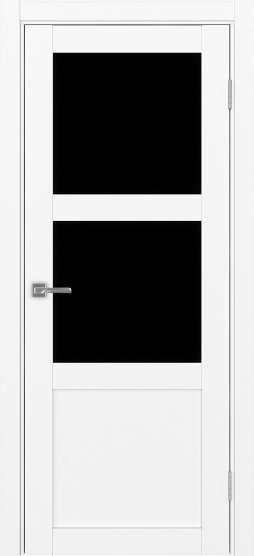 Двери в интерьере - Дверь Эко 530.221 белый снежный, lacobel черный