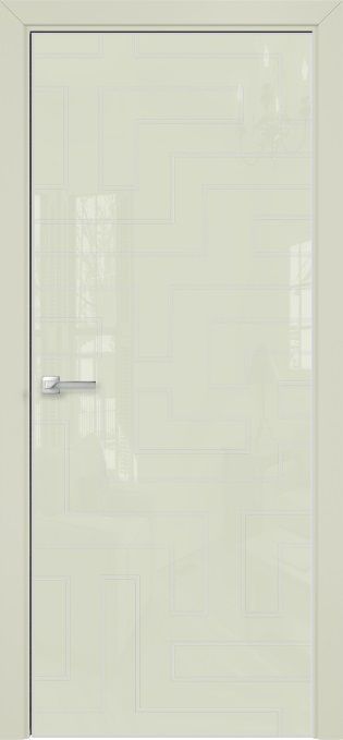 Двери в интерьере - Дверь Оникс Арт, лакобель слоновая кость RAL 1013, пескоструй №12