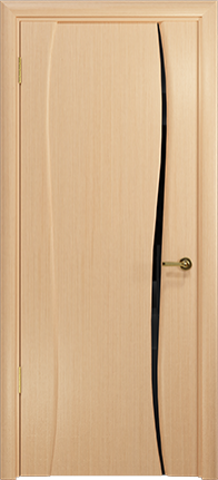 Дверь Арт Деко Лиана-1 беленый дуб, триплекс черный
